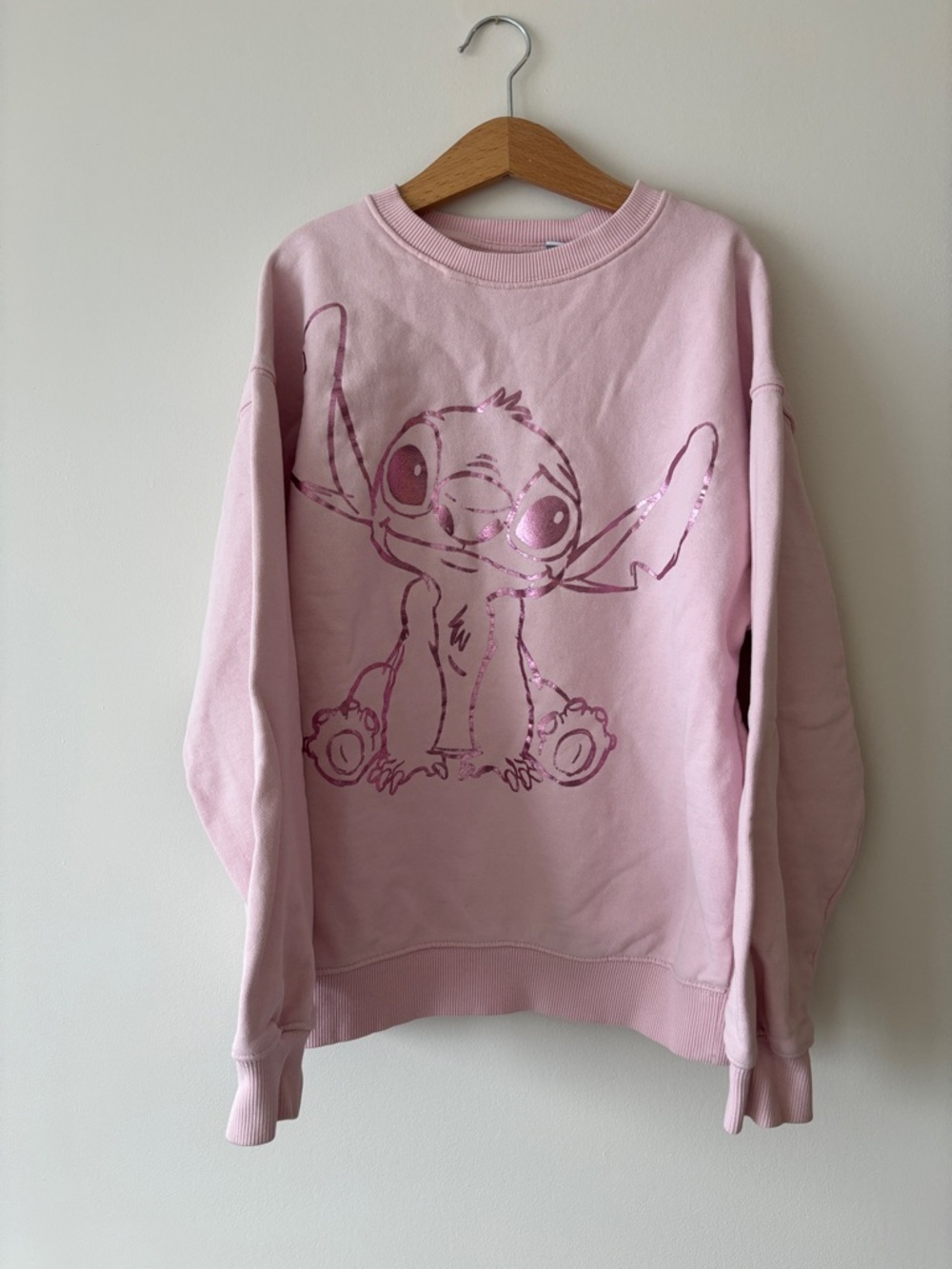 Zara Light Pink Crewneck with Shiny Cartoon Motif